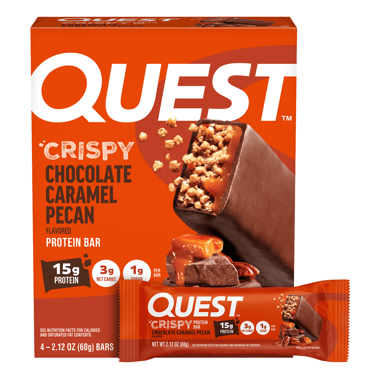 Chocolate Caramel Pecan Crispy Hero Protein Bars