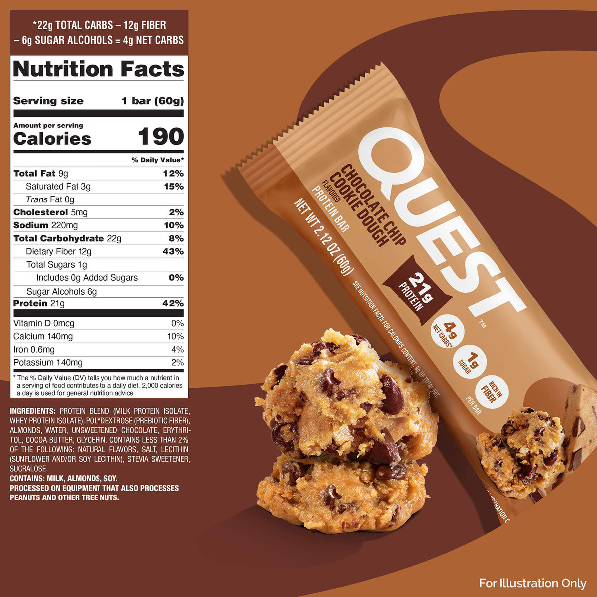 Chocolate Chip Cookie Dough Protein Bars