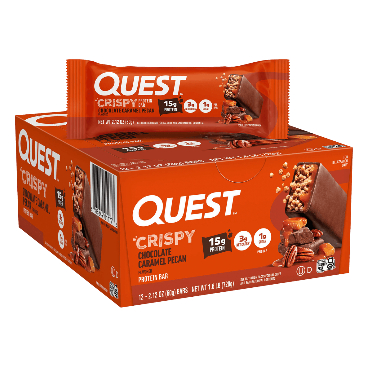 Chocolate Caramel Pecan Crispy Hero Protein Bars