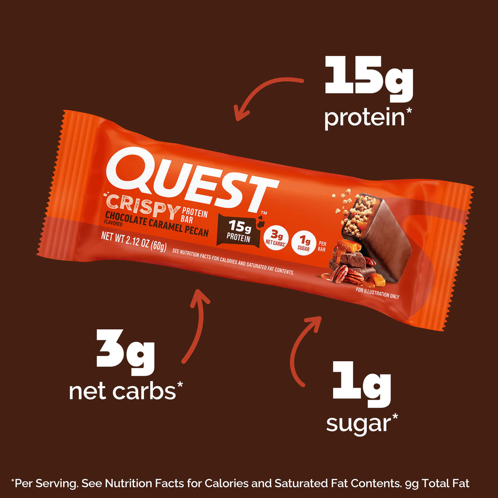Chocolate Caramel Pecan Crispy Hero Protein Bars