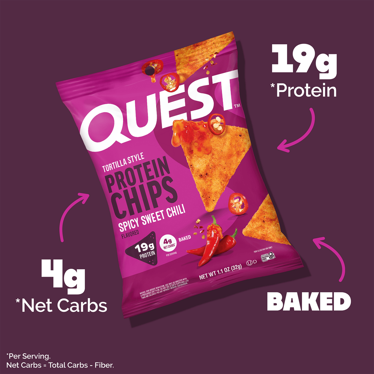 Spicy Sweet Chili Tortilla Style Protein Chips