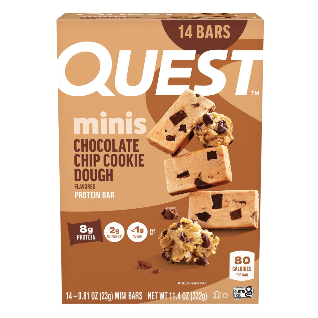 Mini Chocolate Chip Cookie Dough Protein Bars